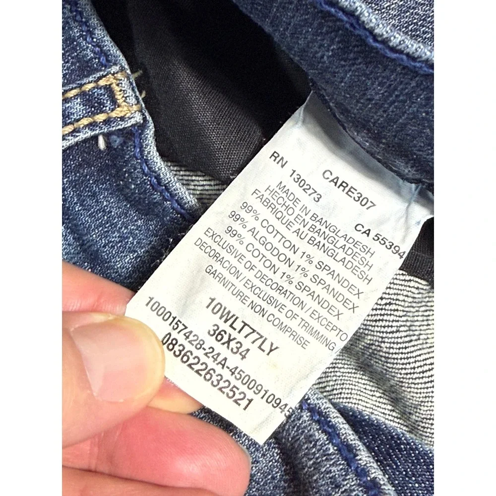 Wrangler Retro Slim Boot Cut Jeans Mens 36x34 Blue Denim Western Pants 36x33